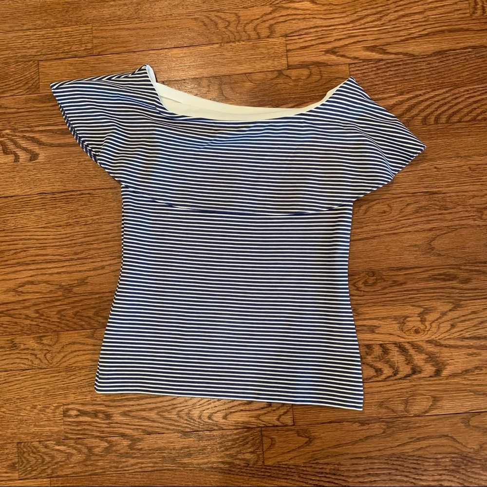 Ann taylor striped off the shoulder top